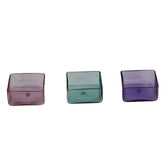Square Glass Insense Holder Assorted Colors - 12pcs Purple UPC # 192343002338 - 12pcs Pink UPC # 1922343002314 - 12pcs Blue UPC # 1922343002345 - Pre Priced $4